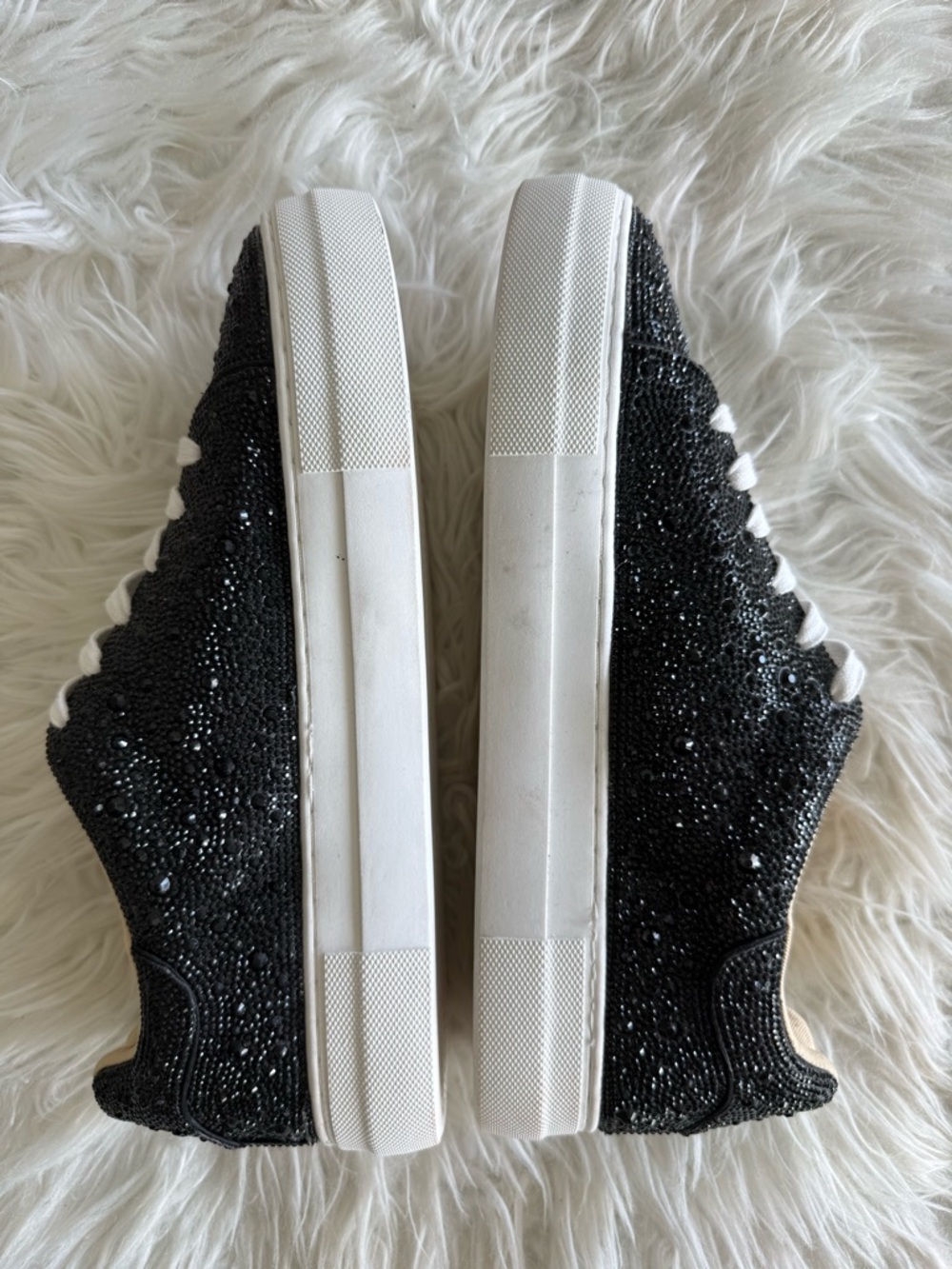 Betsey Johnson Sidny Crystal Pavé Platform Sneakers - Picture 4 of 9